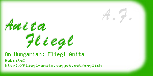 anita fliegl business card